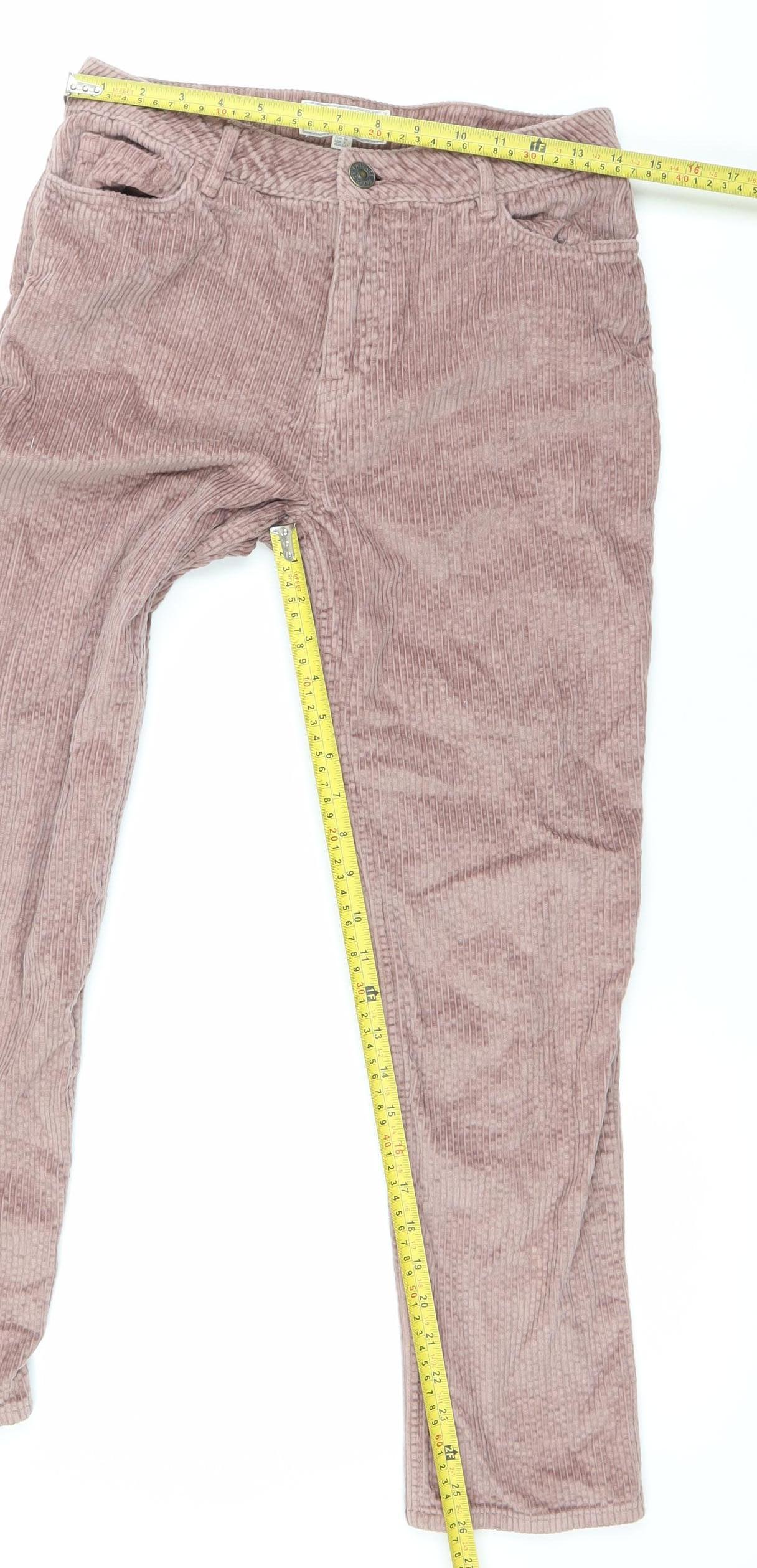 Fat Face Womens Pink Corduroy Straight Trousers Size 8 Regular