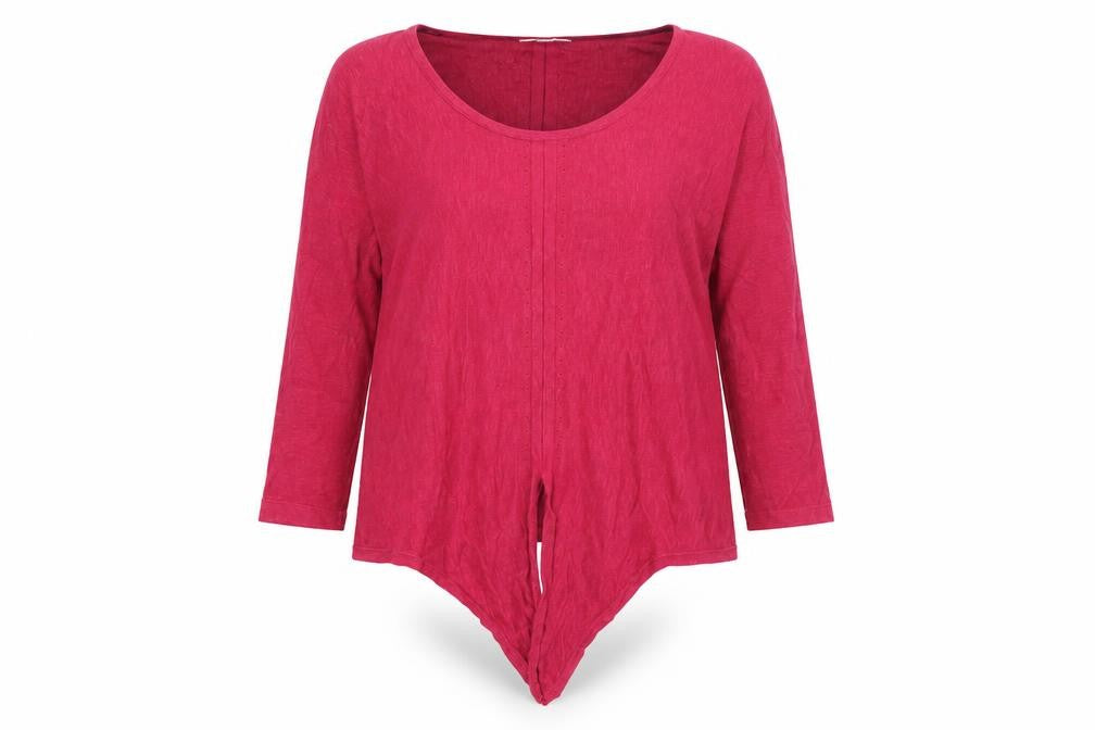 White Stuff Women Red Cotton Tunic Jumper UK 10 Scoop Neck 3/4 Sleeve