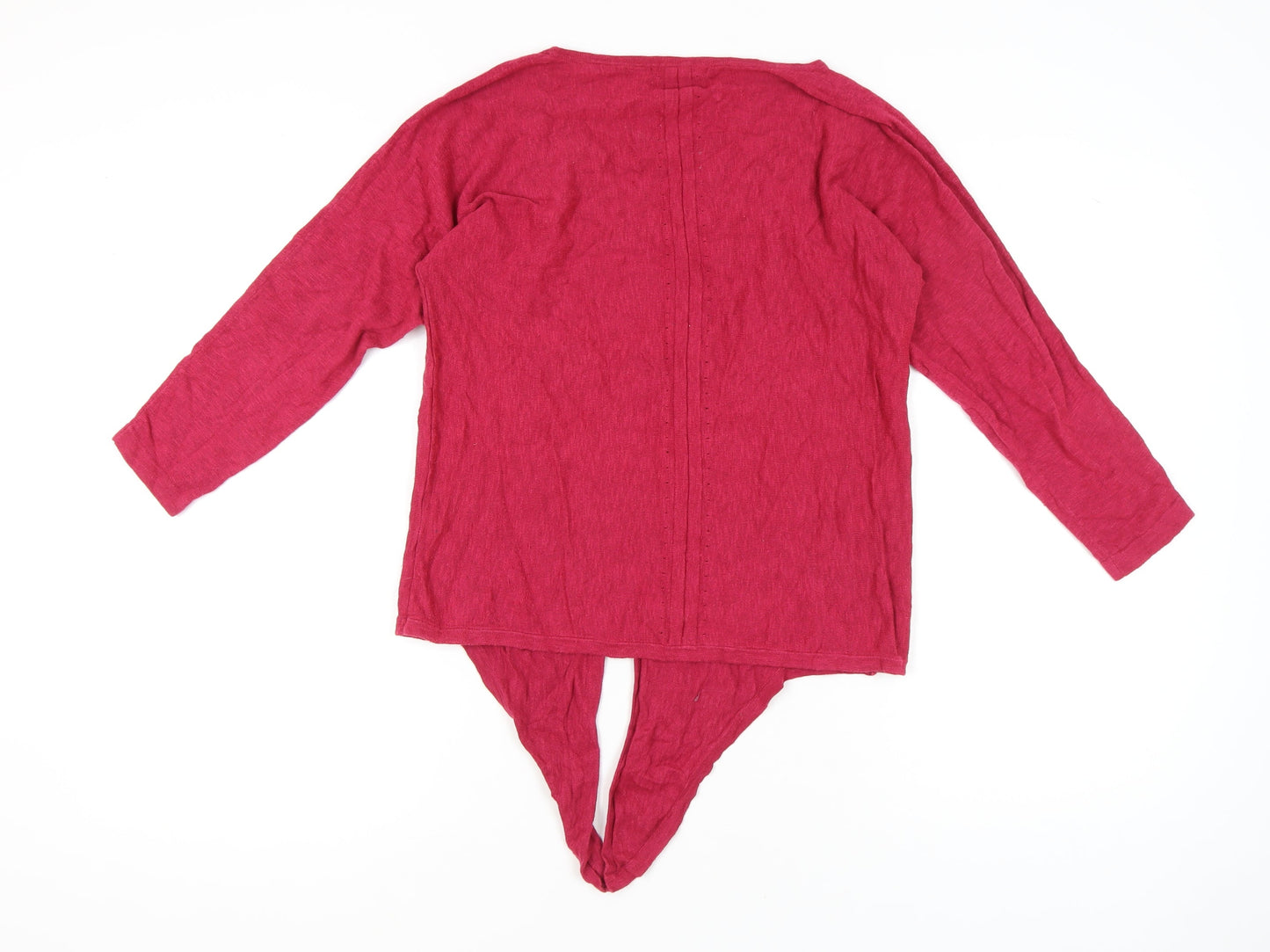 White Stuff Women Red Cotton Tunic Jumper UK 10 Scoop Neck 3/4 Sleeve