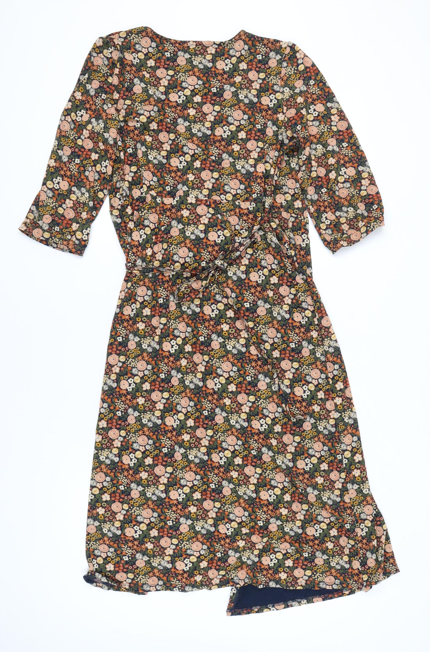 Seasalt Women’s Multicoloured Floral Midi Wrap Dress Size 12