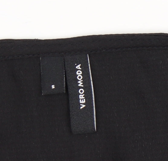 Vero Moda Women’s Black Wrap Dress Size S Ruffle Long Sleeve