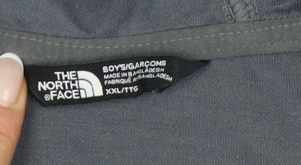 The North Face Boys Grey Black 1/4 Zip Pullover Hoodie Size 18-20 Years