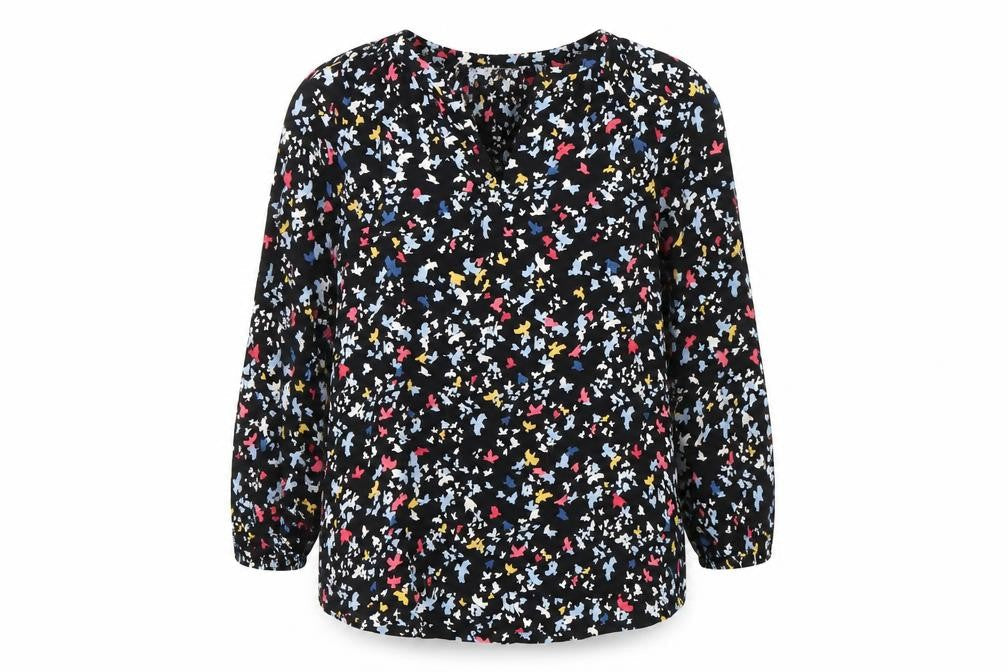 John Lewis Women’s Multicoloured Bird Print Viscose Blouse Size 8