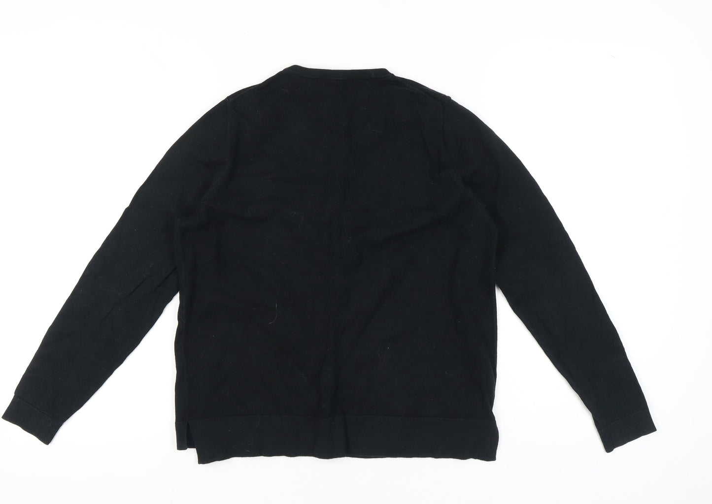 Boden Women’s Black Medium Cardigan Knit Crew Neck Long Sleeve
