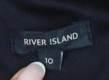 River Island Women’s Black Gold Hi-Low Fit & Flare Dress Size 10