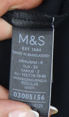 Marks and Spencer Women’s Black Size 6 Shift Knee Length Dress