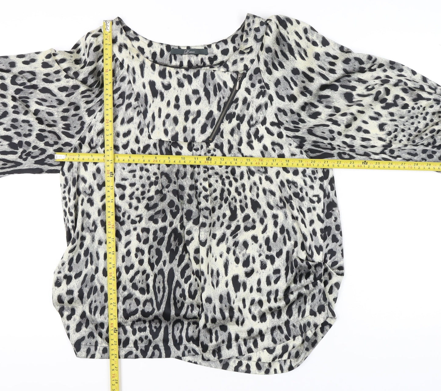 Luxzuz Women’s Multicoloured Animal Print Blouse Size 14 Tunic Style