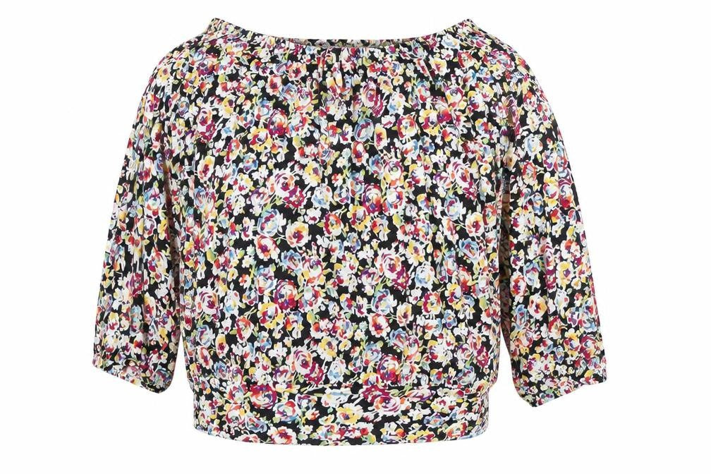 South Womens Multicoloured Floral Blouse Size 14 Puff Sleeve