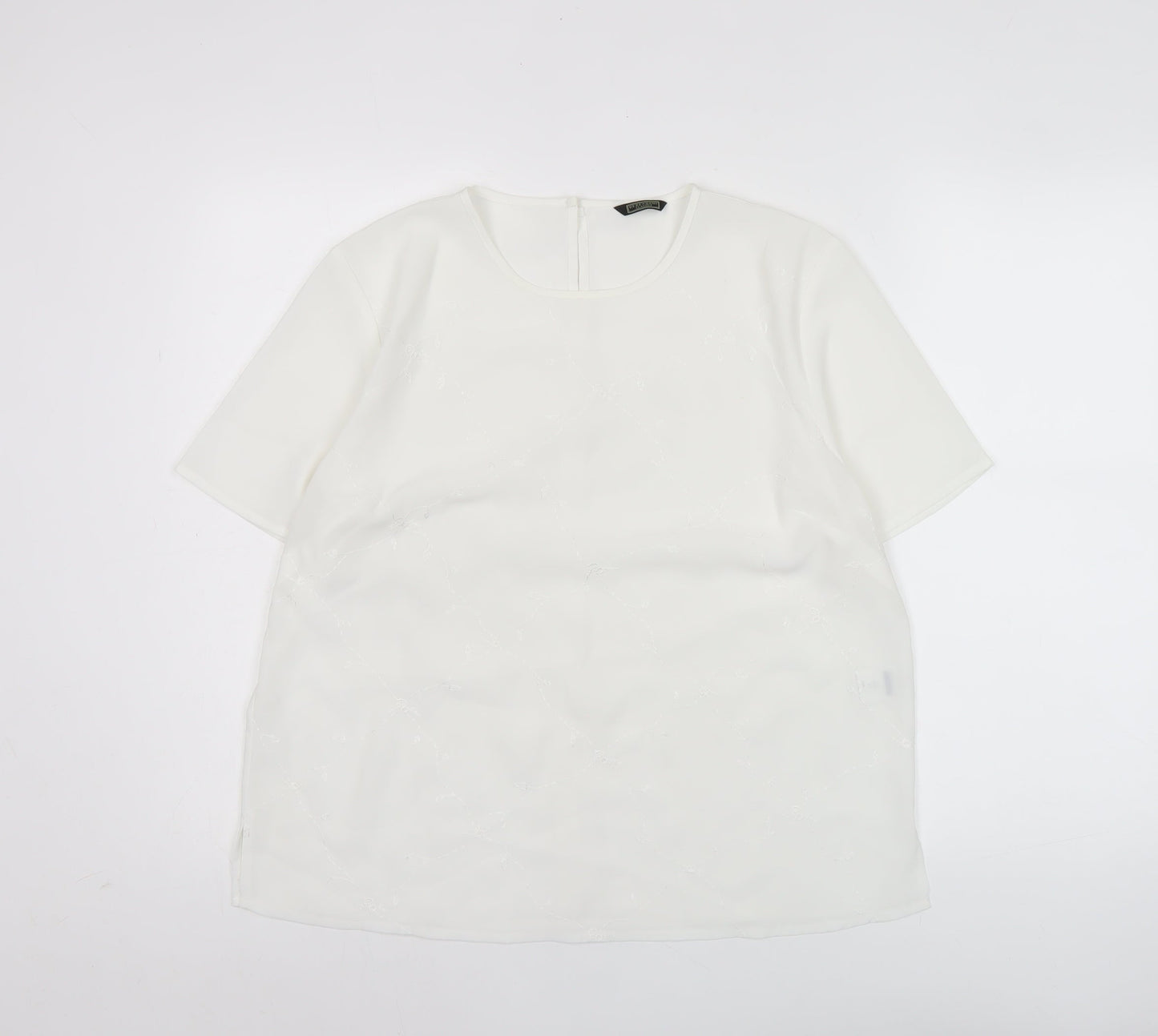 Debenhams Womens White Blouse Size 14 Short Sleeve Workwear
