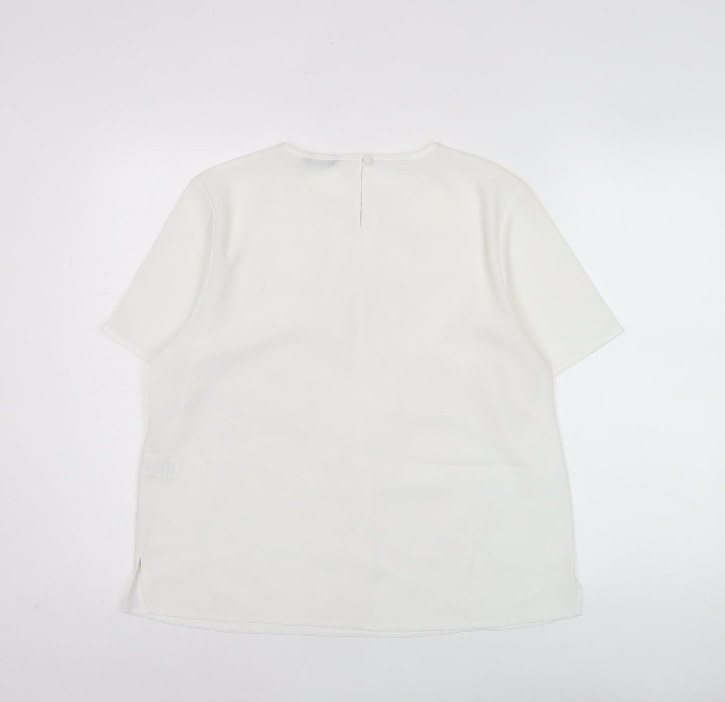 Debenhams Womens White Blouse Size 14 Short Sleeve Workwear