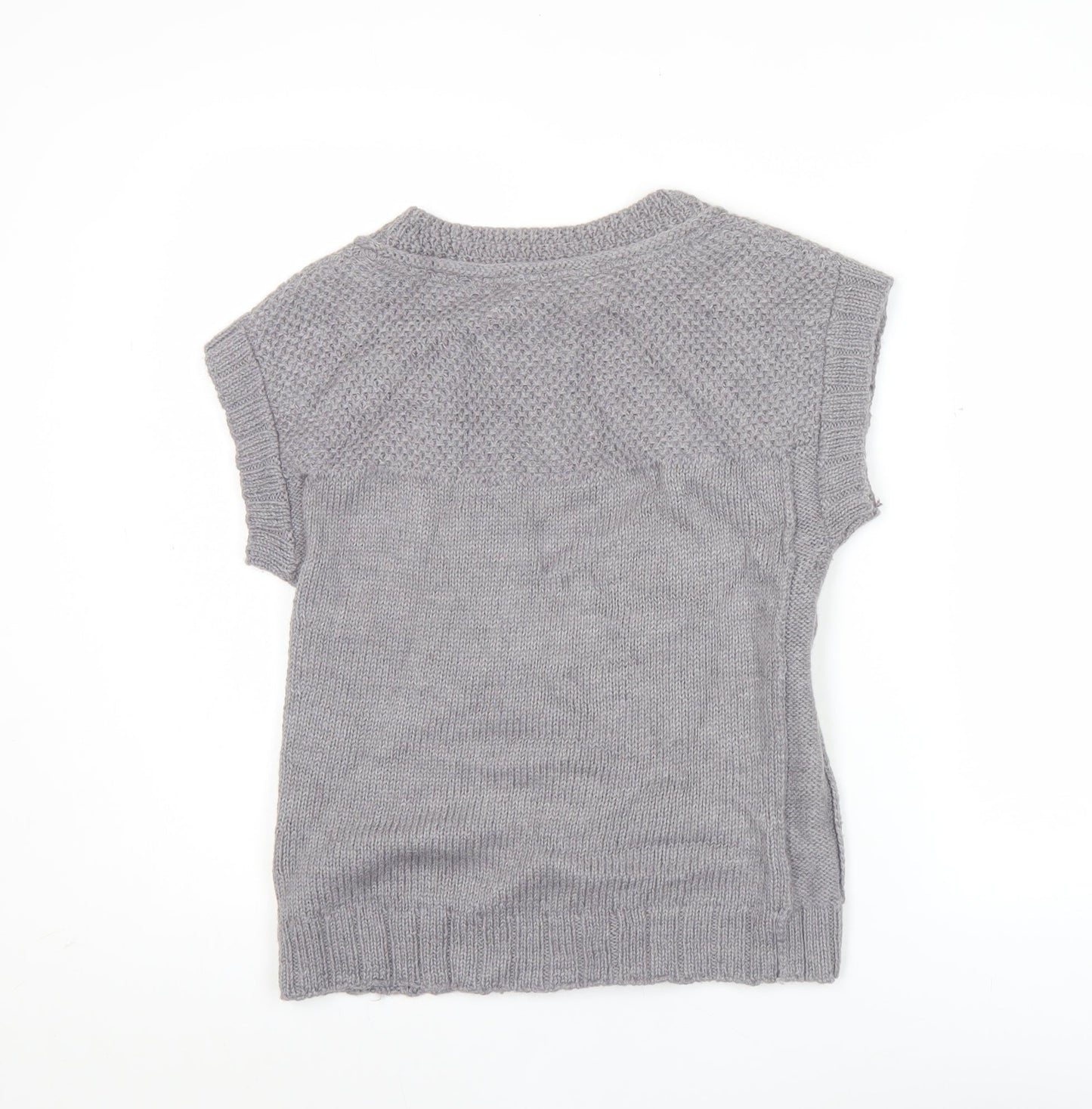 Fat Face Womens Grey Wool Alpaca Blend Cardigan Size 12 V-Neck