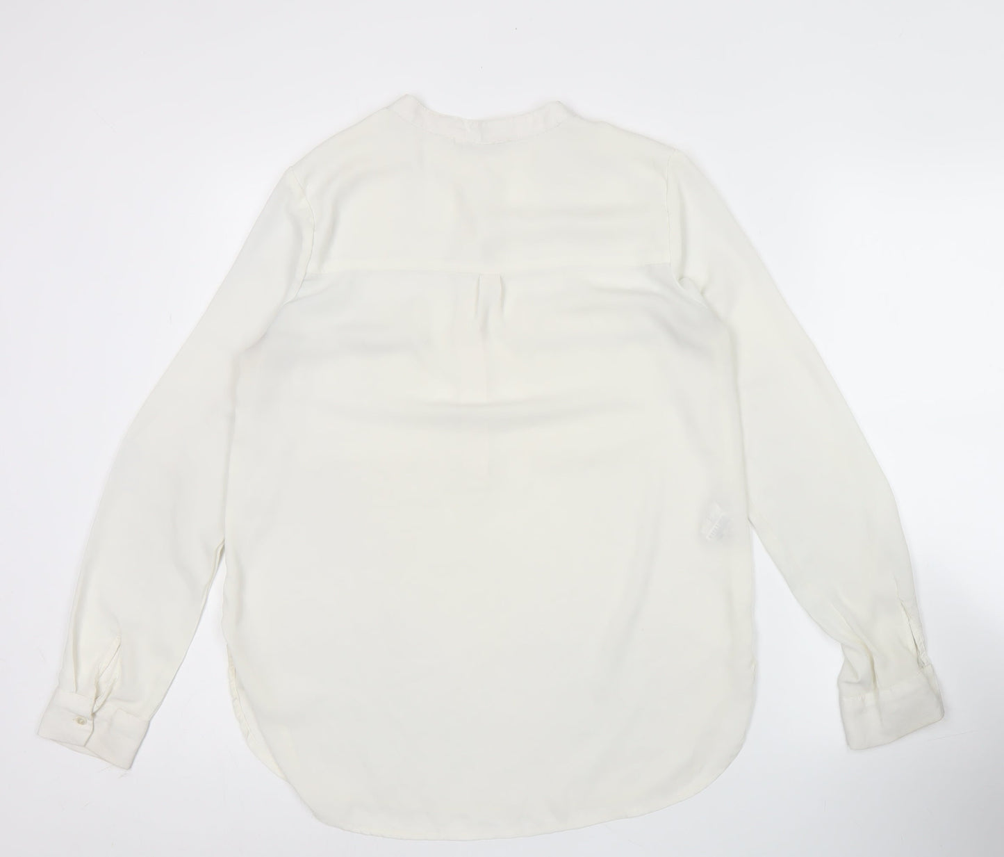 Mango Women Ivory XS Long Sleeve Tunic Blouse Lightweight Workwear