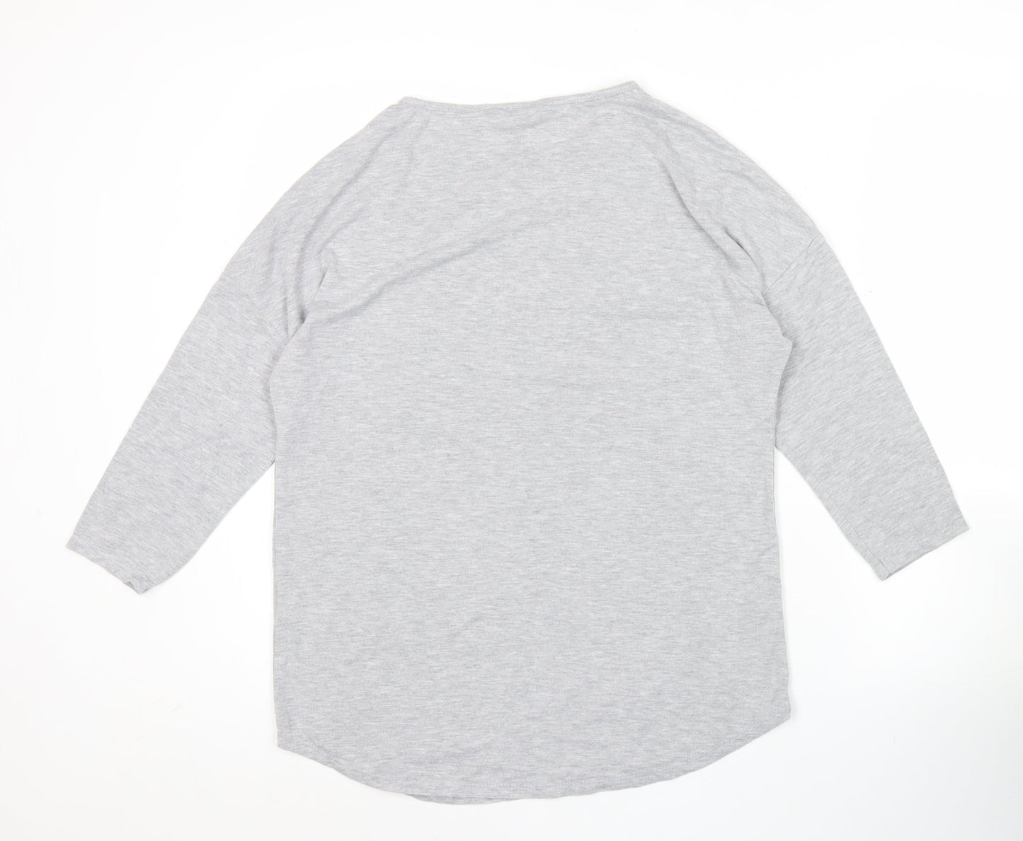 Roman Women’s Grey Butterfly Rhinestone Long Sleeve T-Shirt Size 10