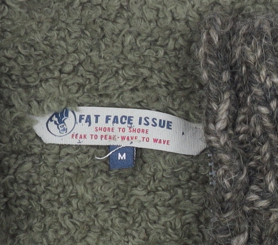 Fat Face Men’s Green Wool Alpaca Blend Chunky Knit Pullover Jumper M