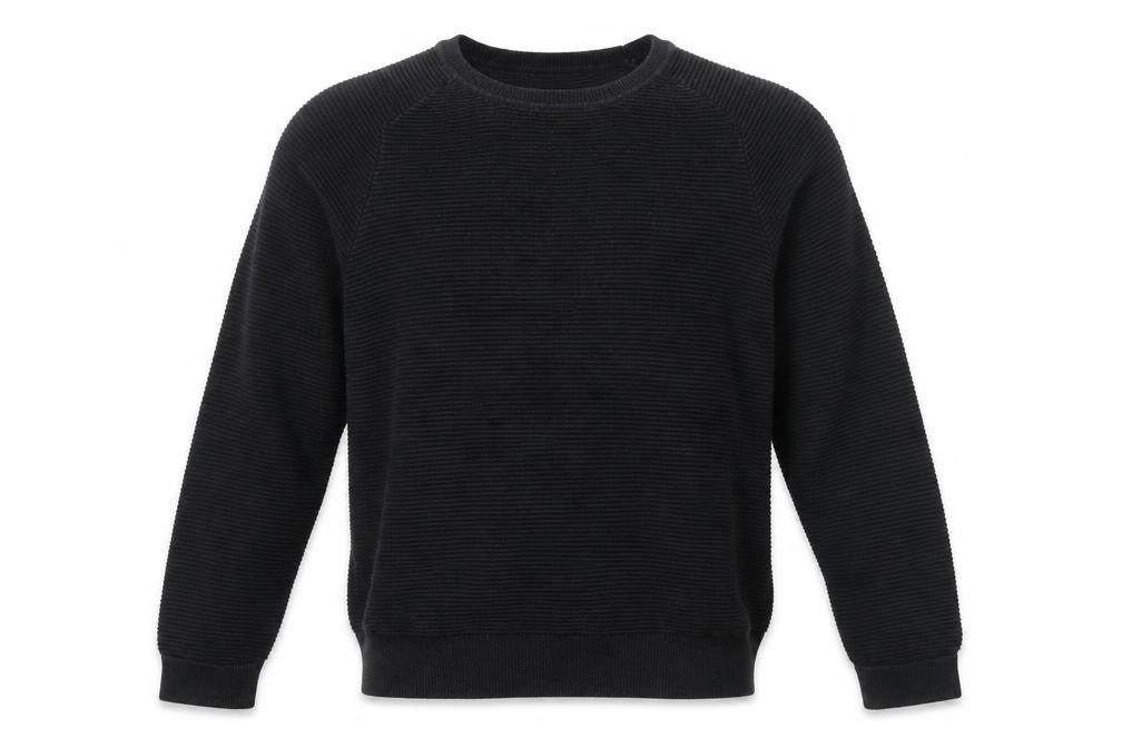 Front view of French Connection men’s black cotton knit sweatshirt pullover s