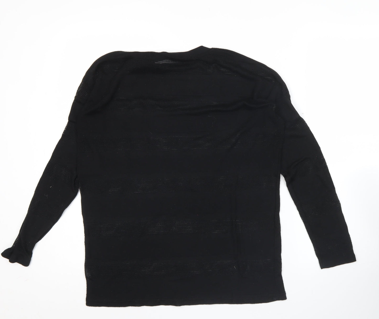 Next Womens Black Open-Knit Pullover Jumper Size 10