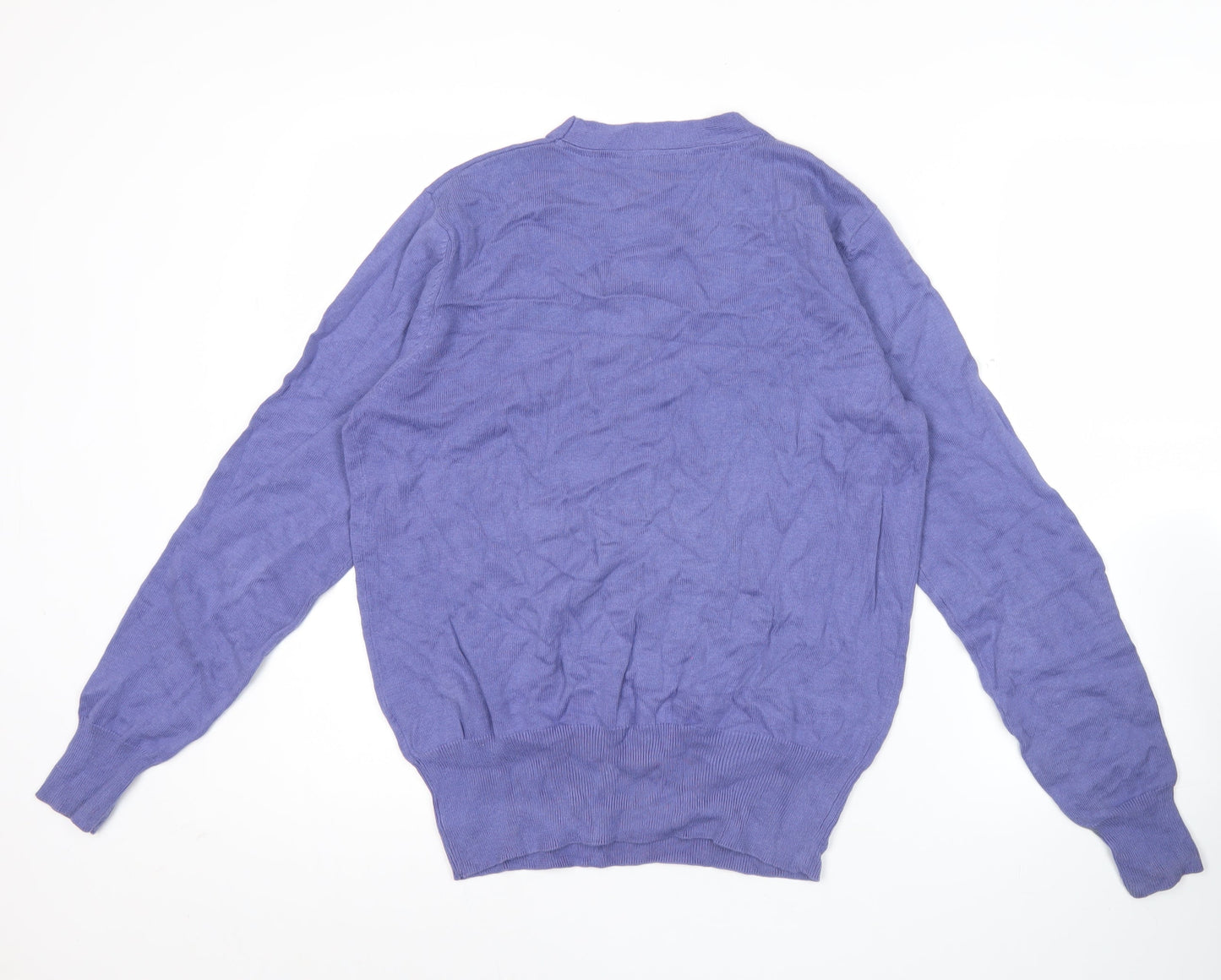 Glenmuir Mens Purple Cotton V-Neck Jumper M Golf Knitwear