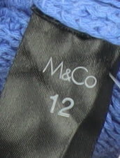 M&Co Women’s Blue Cotton Jumper Size 12 Crew Neck Long Sleeve