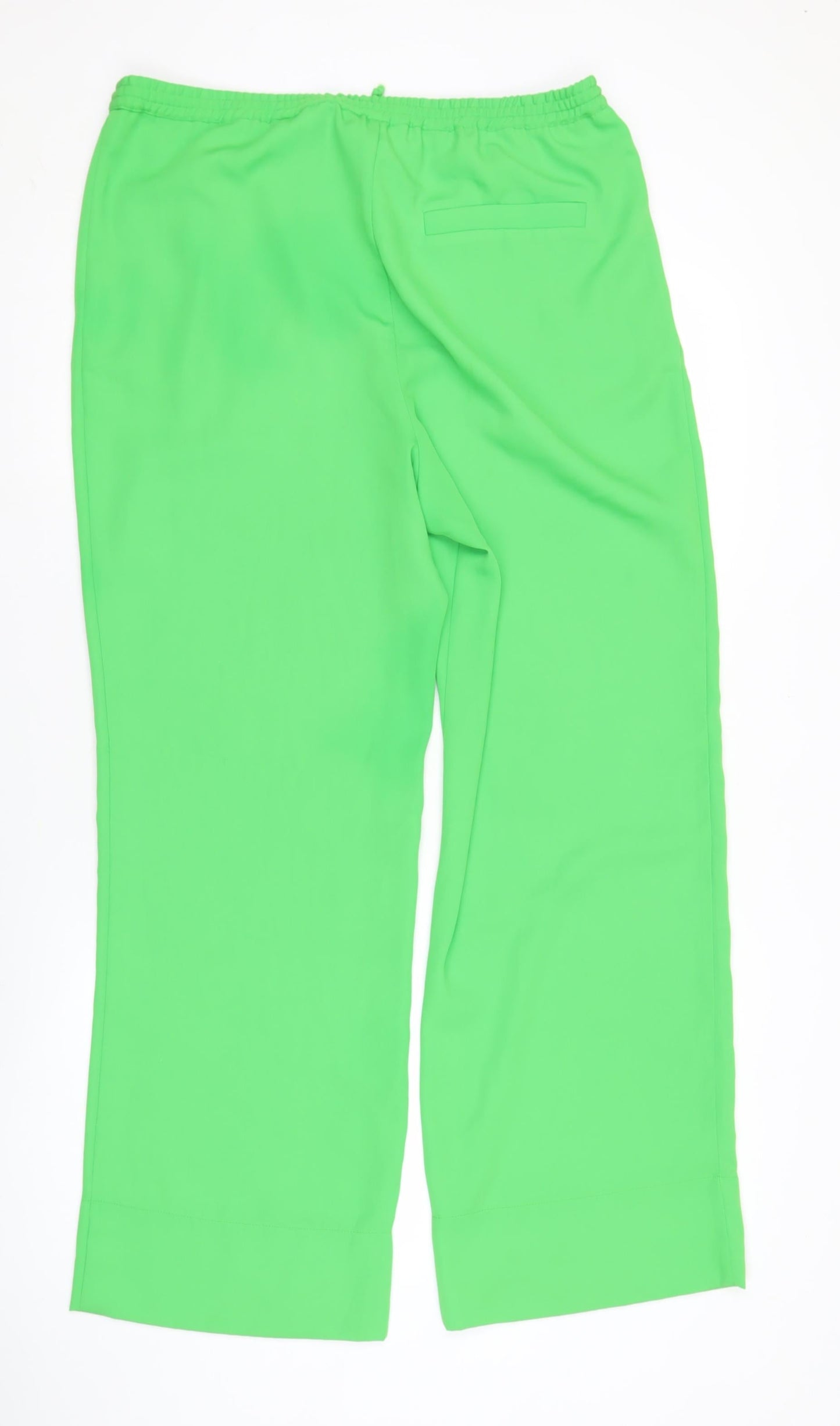 H&M Womens Green Size 12 Straight Leg Polyester Casual Trousers