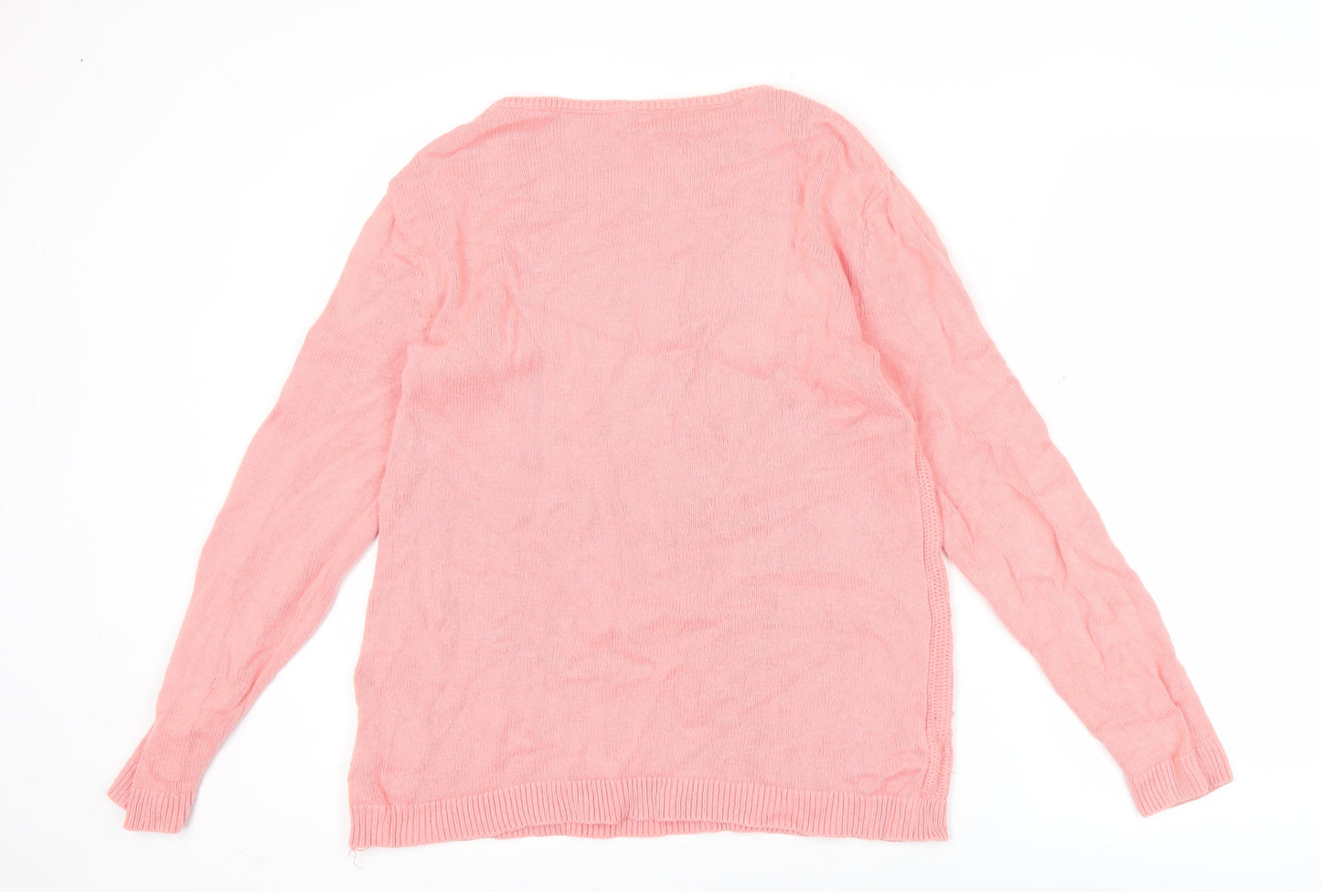 Gap Women’s Pink Cotton Pullover Jumper Size M Scoop Neck Knit