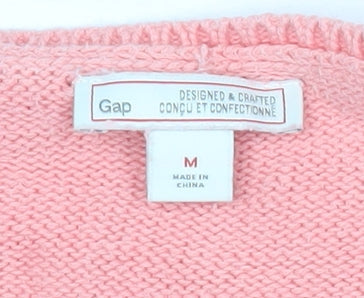Gap Women’s Pink Cotton Pullover Jumper Size M Scoop Neck Knit