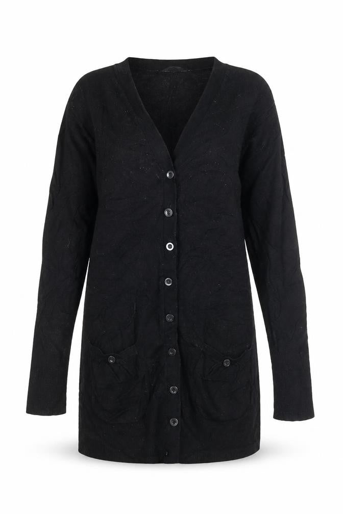 Pull and Bear Womens Black Cardigan Size S Long Sleeve V-Neck Knit