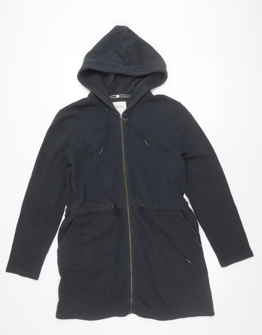 Seasalt Cornwall Womens Blue Size 12 Hoodie Jacket Cotton Zip Coat