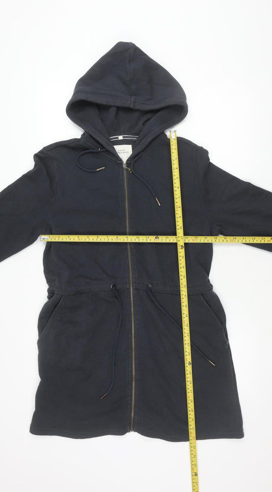 Seasalt Cornwall Womens Blue Size 12 Hoodie Jacket Cotton Zip Coat