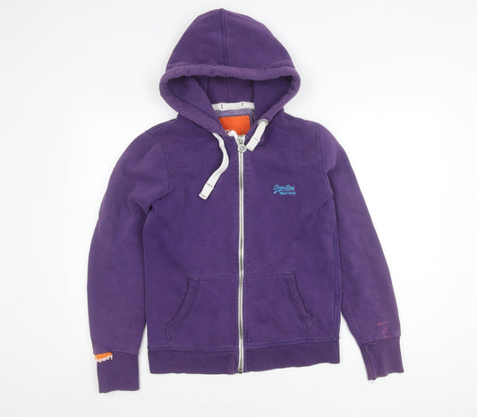 Superdry Women’s Purple Hooded Full Zip Jacket Size L Casual