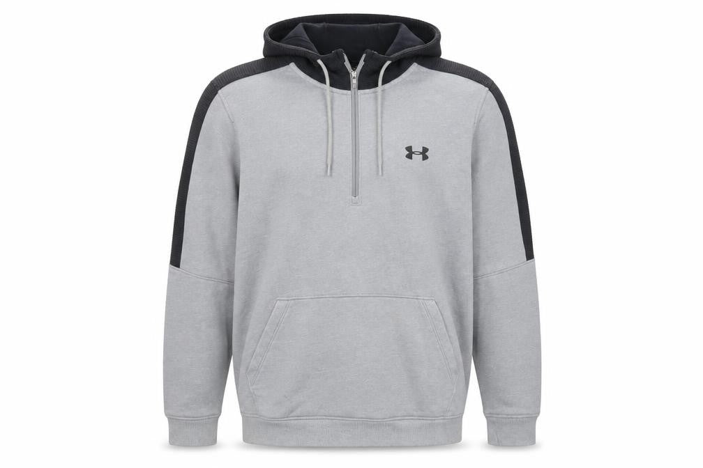 Mens UK L Regular Under armour Grey 1/2 Zip Hoodie