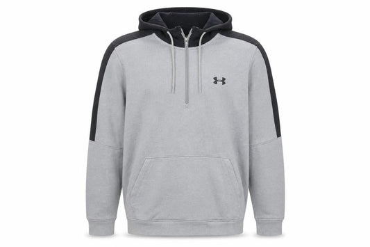 Mens UK L Regular Under armour Grey 1/2 Zip Hoodie