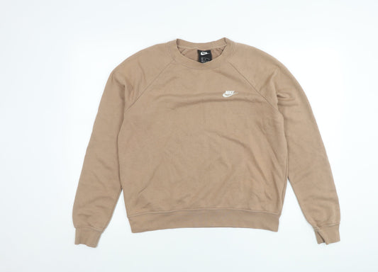 Nike Unisex Brown Medium Pullover Crew Neck Logo Sweatshirt