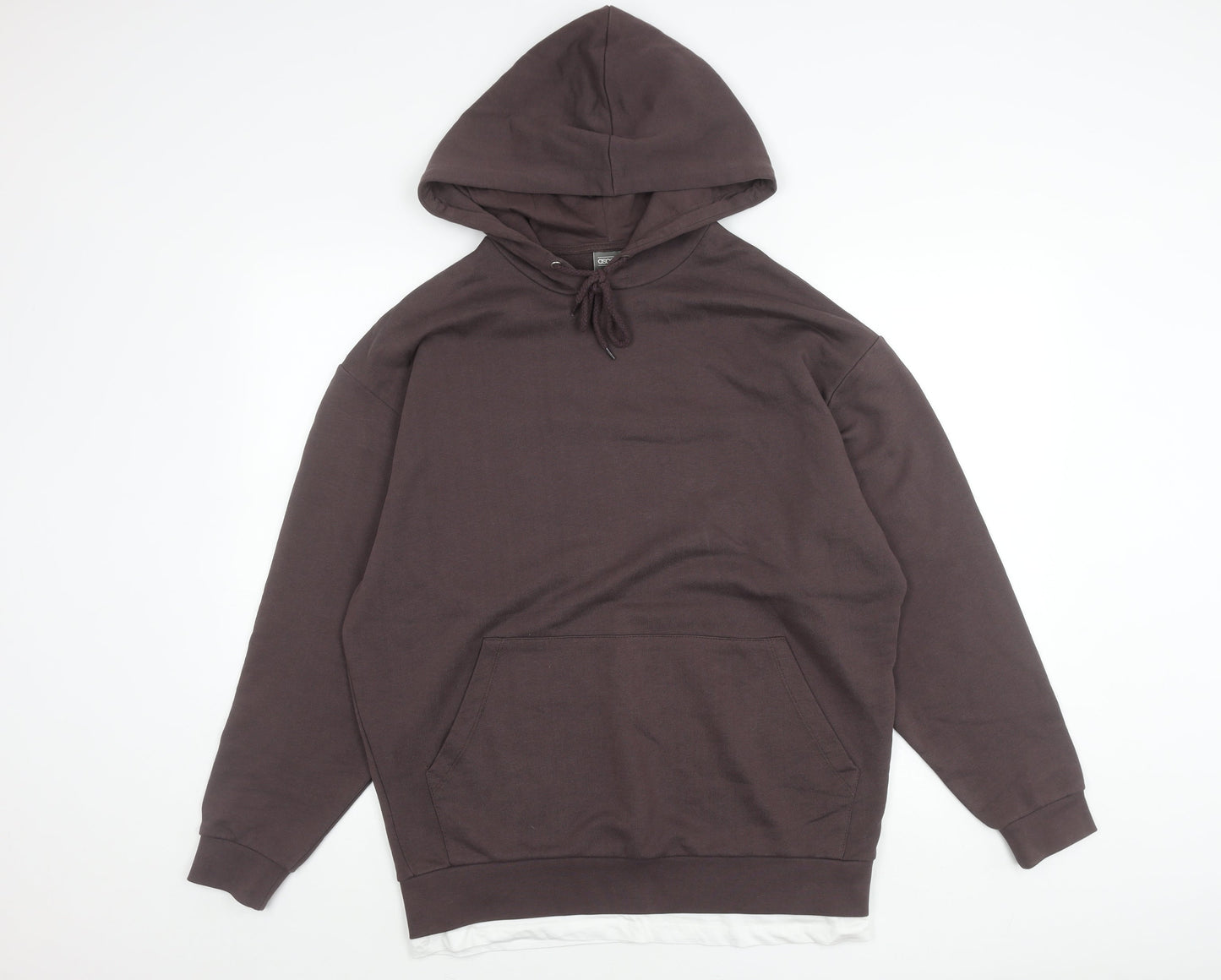 ASOS Mens Brown Pullover Hoodie Size S Regular Fit Long Sleeve