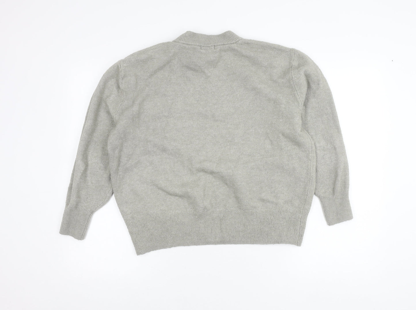 H&M Women’s Grey Mock Neck Pullover Jumper Size M Long Sleeve