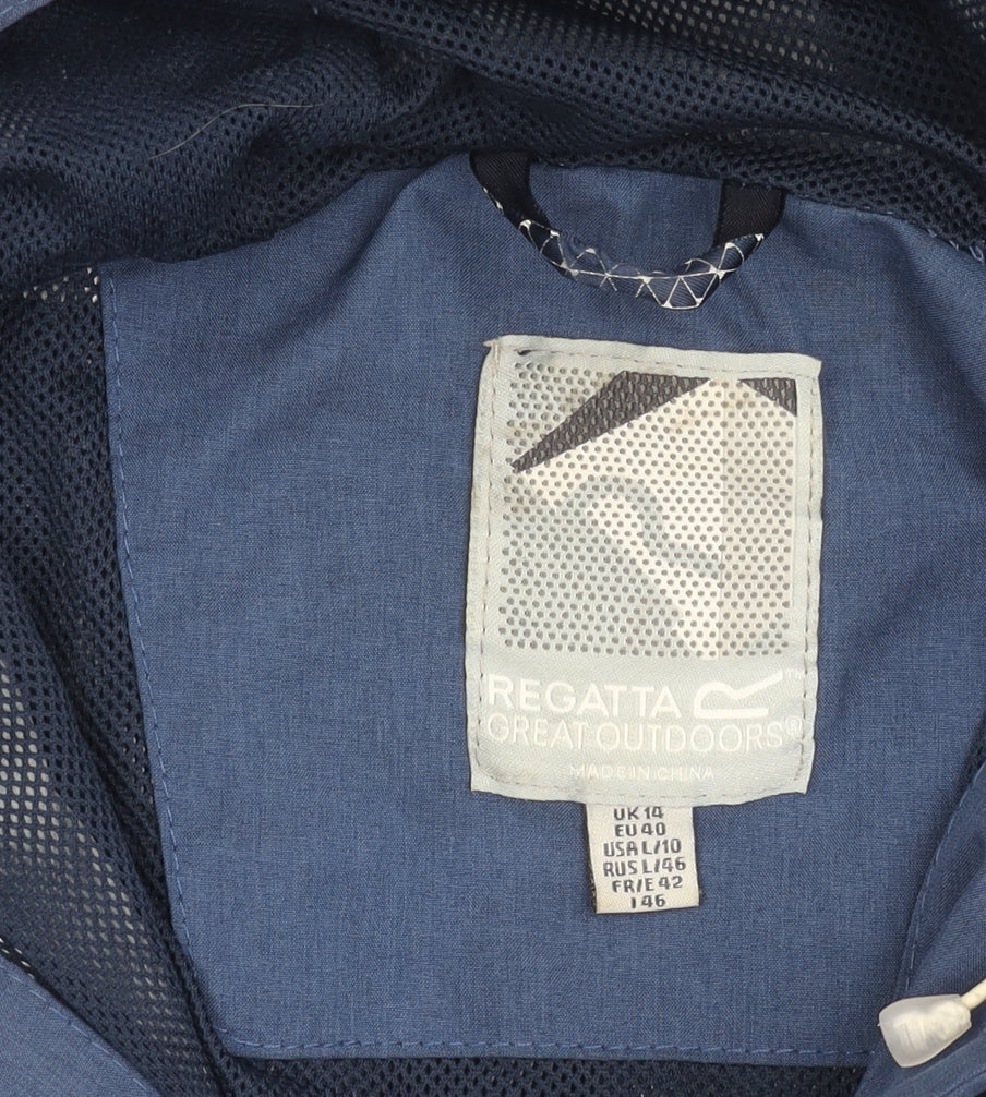 Regatta Men’s Blue Waterproof Hooded Rain Jacket Size L 42in