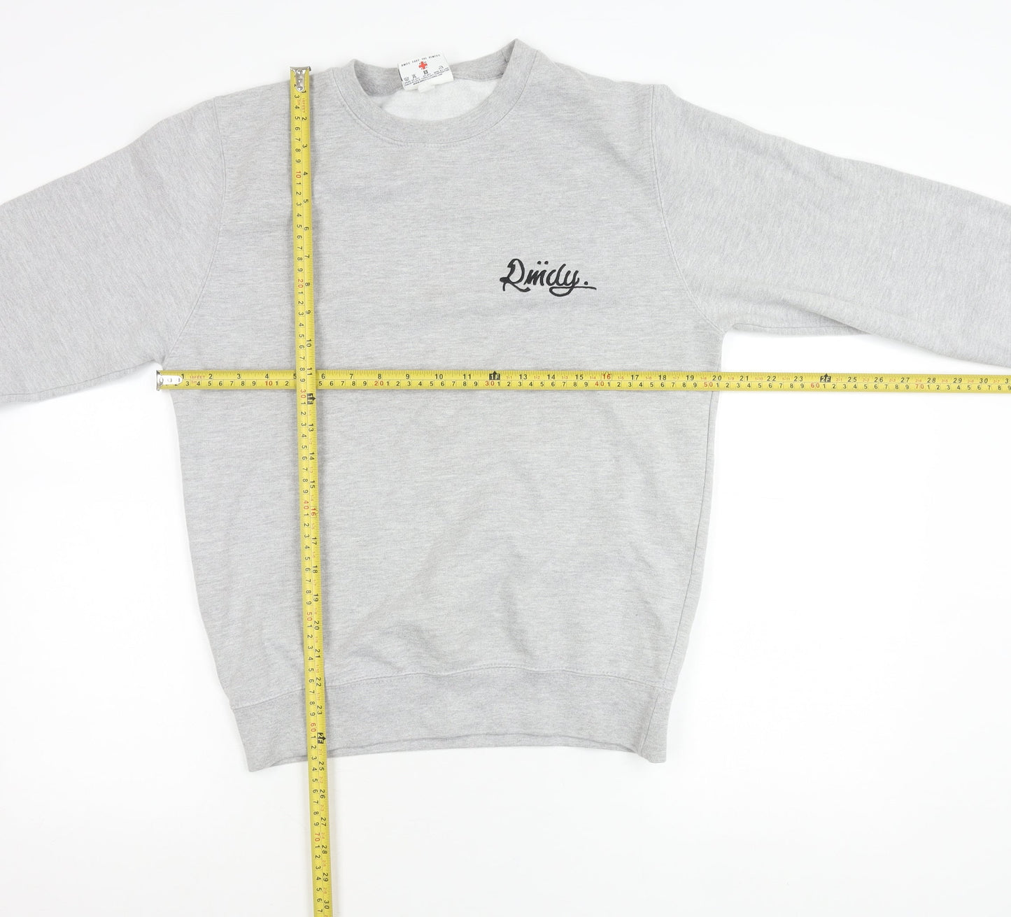 RMDY Men’s Grey Small Crew Neck Logo Sweatshirt Pullover