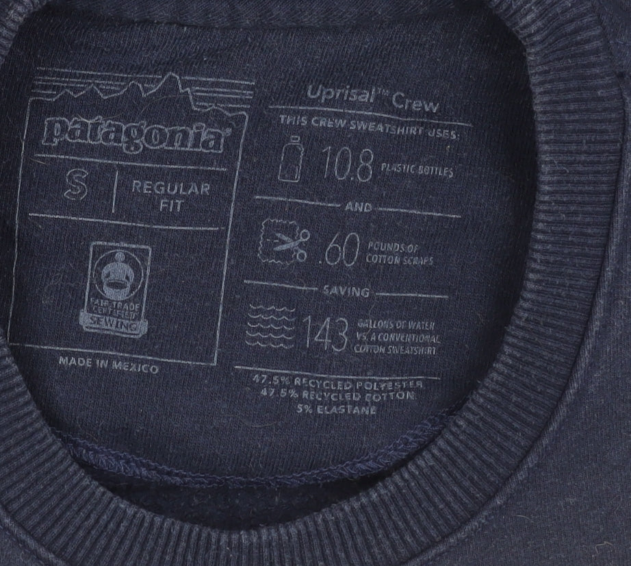 Patagonia Men's Blue Small Logo Pullover Sweatshirt Regular Fit