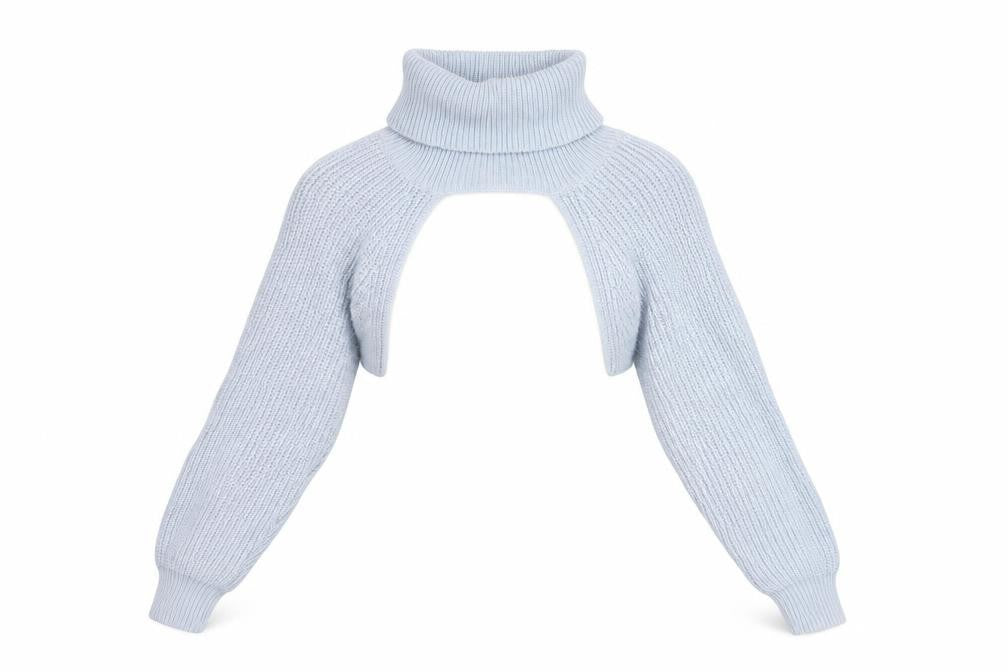 ASOS Women Blue Size 10 Shrug Jumper Roll Neck Long Sleeve Knit