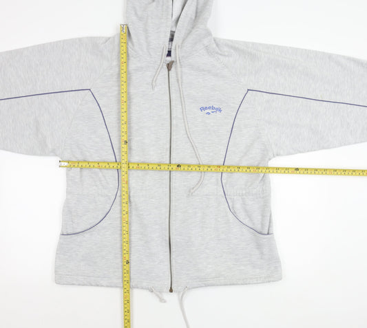 Reebok Women’s Grey Hooded Full Zip Jacket Size 12 Sportswear