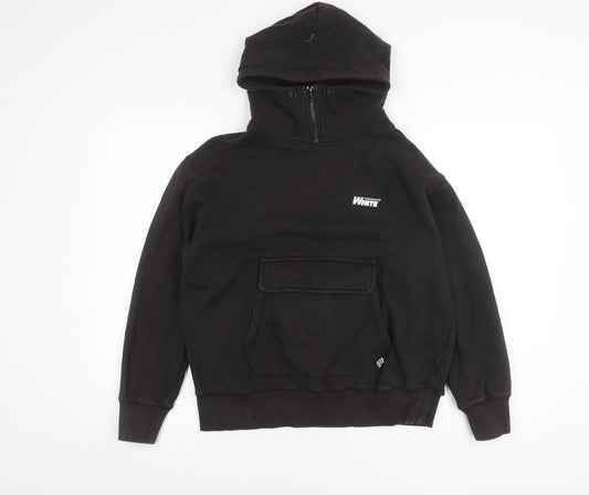Chocolate Mens Black Small Pullover Hoodie Graphic Print 1/2 Zip