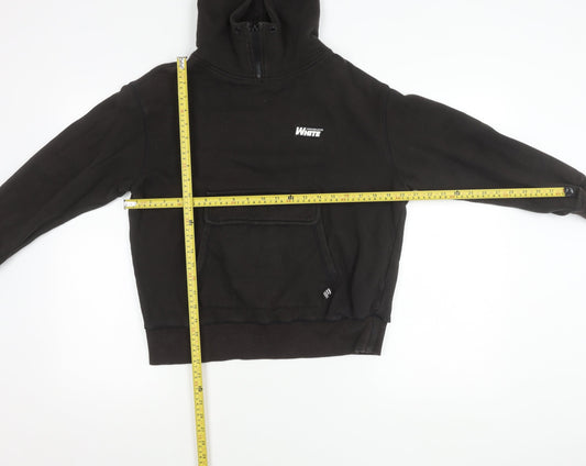 Chocolate Mens Black Small Pullover Hoodie Graphic Print 1/2 Zip