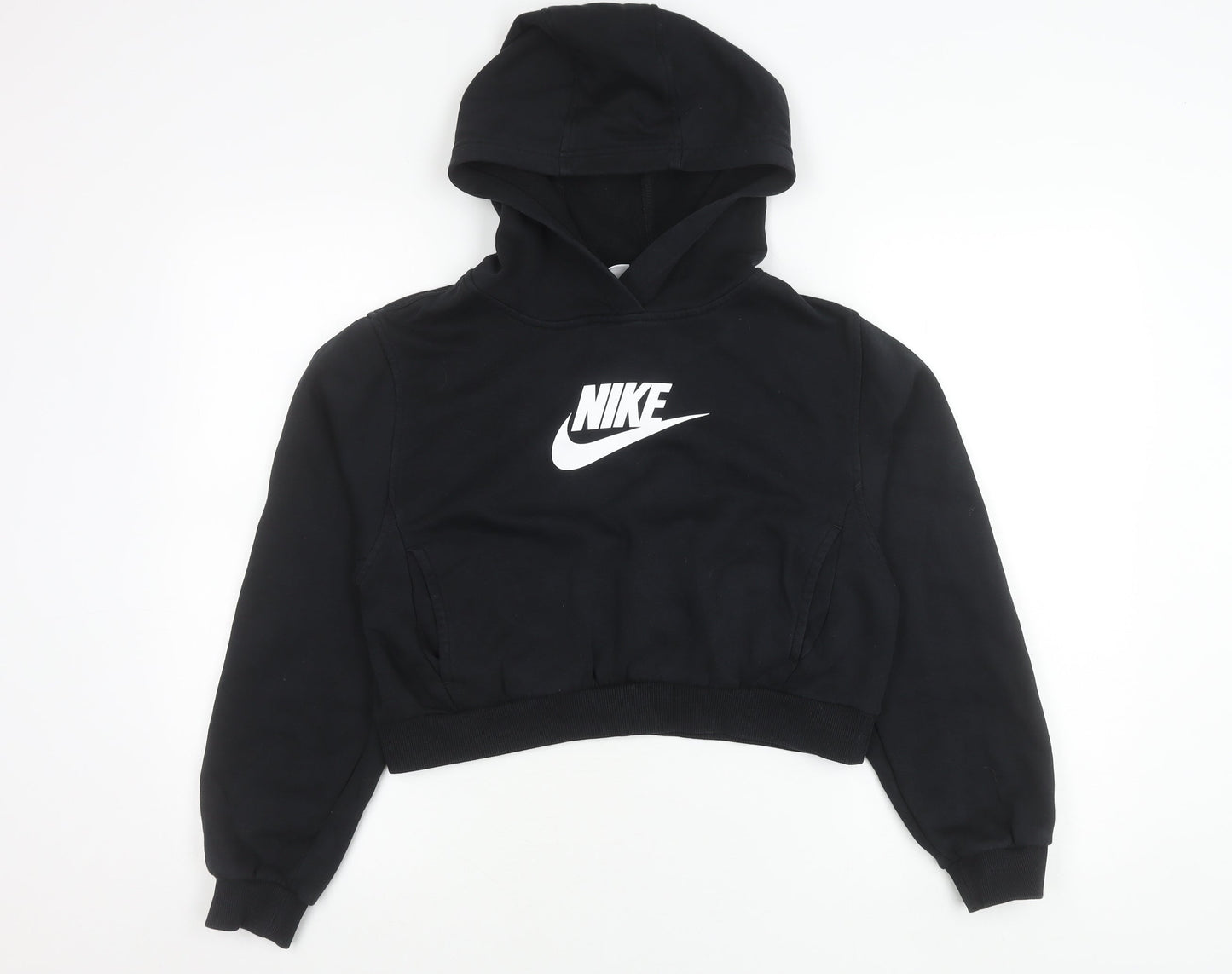 Nike Girls Black Logo Pullover Hoodie XL 14-15 Years Sportswear