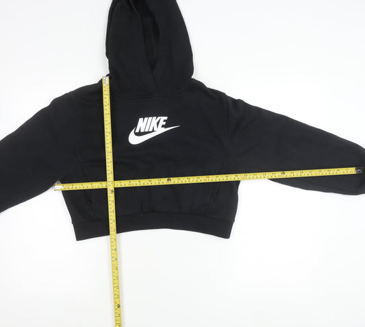 Nike Girls Black Logo Pullover Hoodie XL 14-15 Years Sportswear