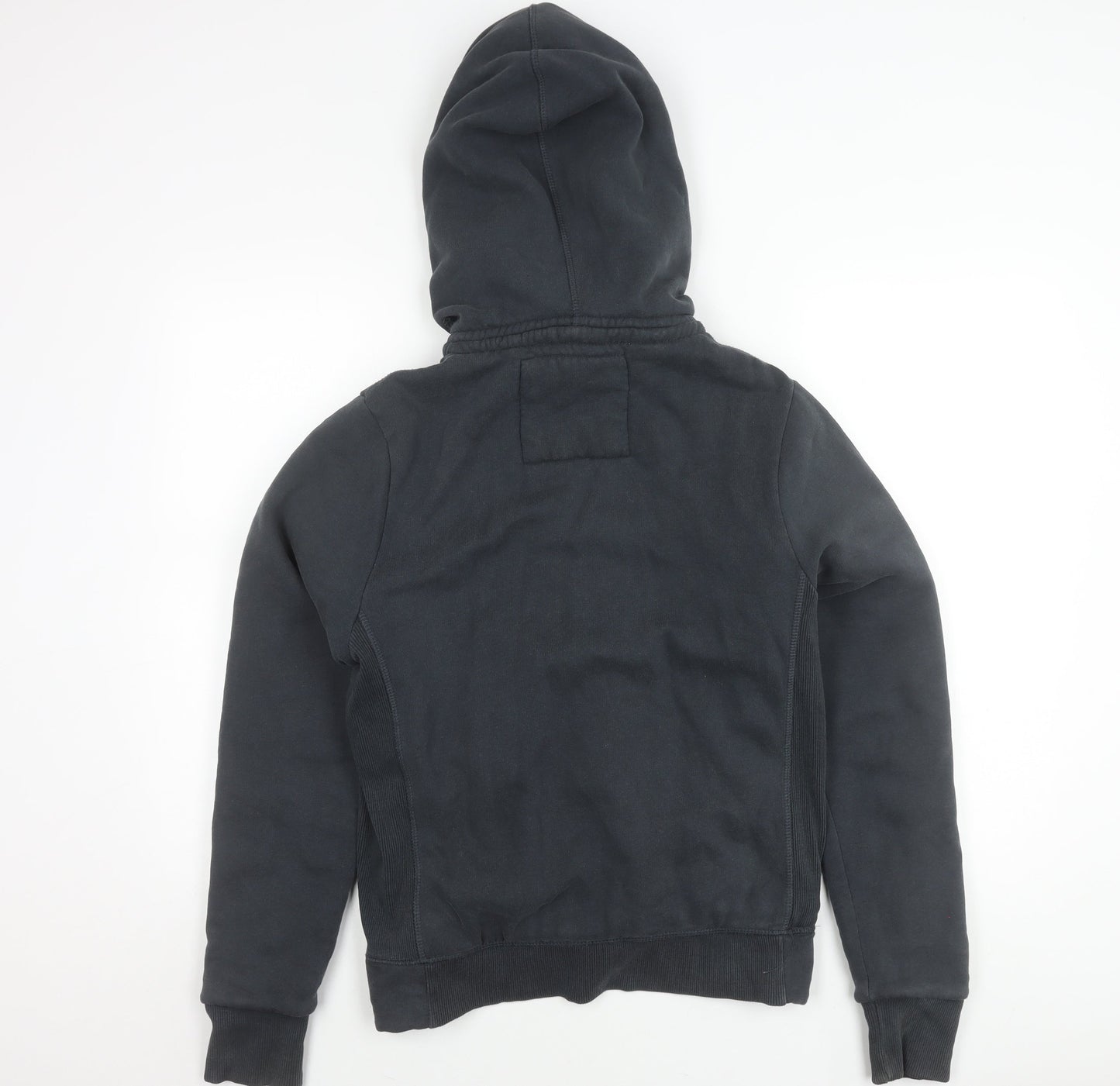 Superdry Women Black M Basic Hooded Zip Jacket Cotton Blend
