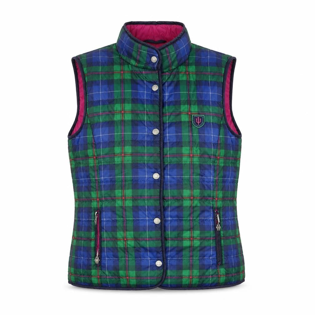 Rabe Womens Multicoloured Quilted Waistcoat Size 14 Check Sleeveless