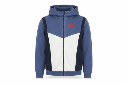 Nike Boys Blue Full Zip Hoodie Size L (147-158cm) Colourblock Casual Wear
