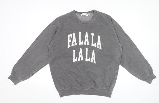 In The Style Womens Grey Christmas Sweatshirt UK 14/16 Crew Neck