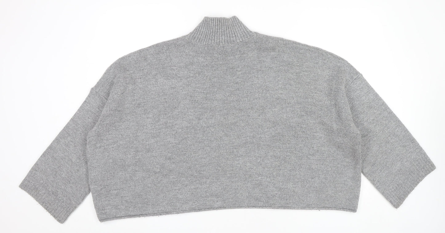Marks and Spencer Women’s Grey Mock Neck Pullover Jumper UK 18