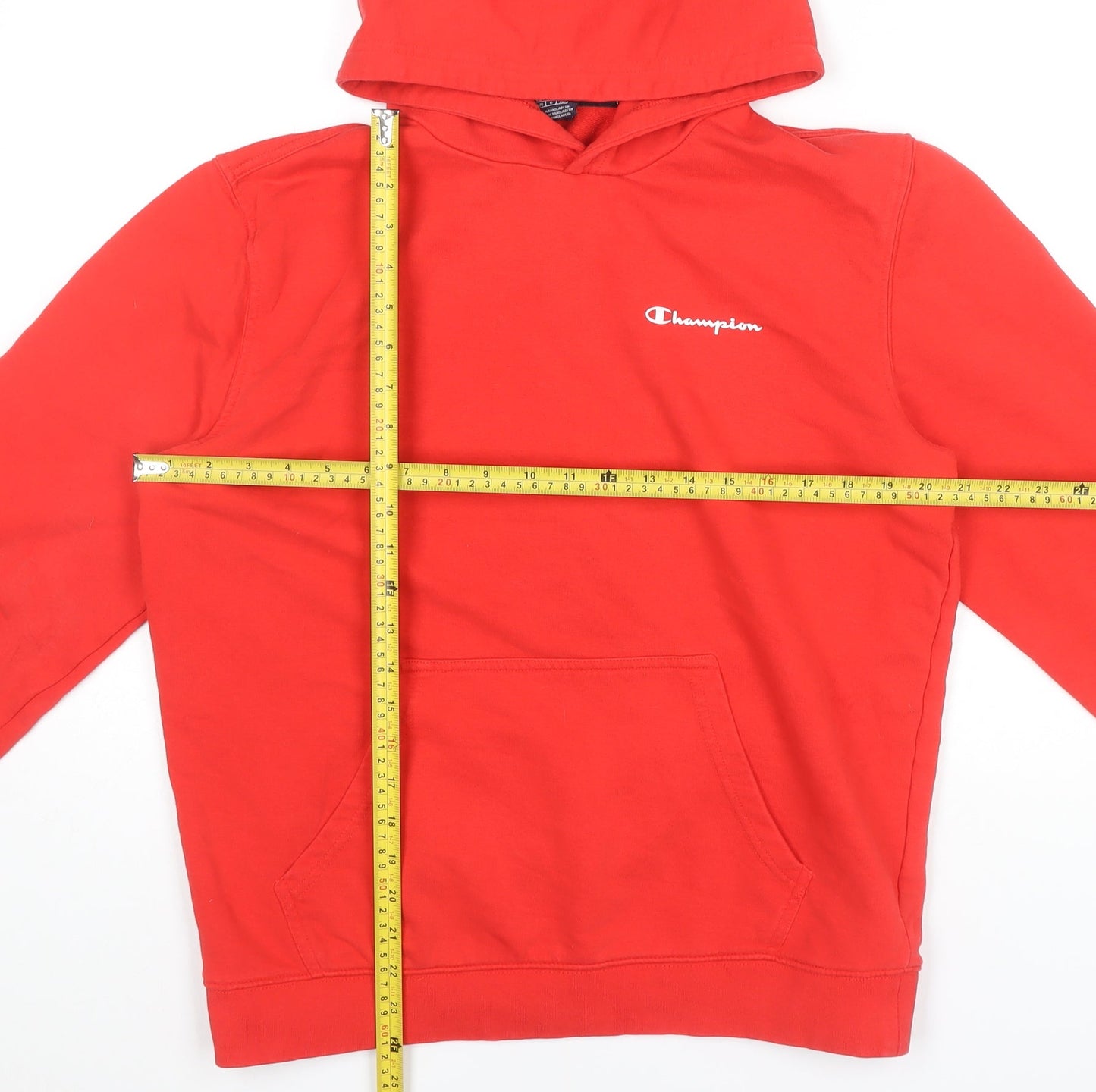 Champion Men’s Red Pullover Hoodie L Regular Fit Sportswear