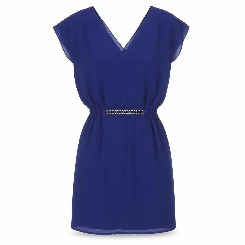 Warehouse Women Blue Size 12 Sheath Sleeveless Beaded Party Dress